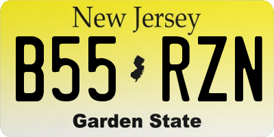 NJ license plate B55RZN