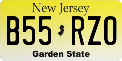 NJ license plate B55RZO