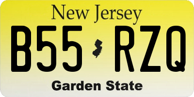 NJ license plate B55RZQ