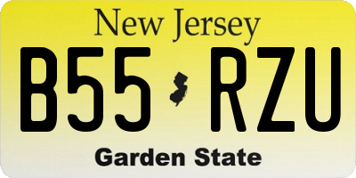 NJ license plate B55RZU