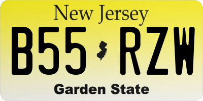 NJ license plate B55RZW