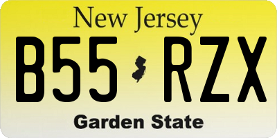 NJ license plate B55RZX