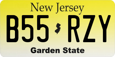 NJ license plate B55RZY