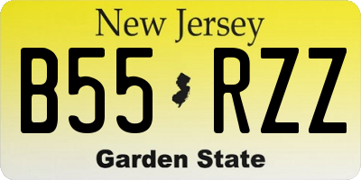 NJ license plate B55RZZ