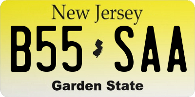 NJ license plate B55SAA