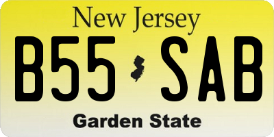 NJ license plate B55SAB