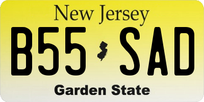 NJ license plate B55SAD