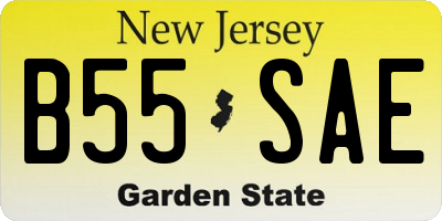 NJ license plate B55SAE