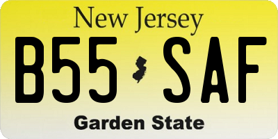 NJ license plate B55SAF