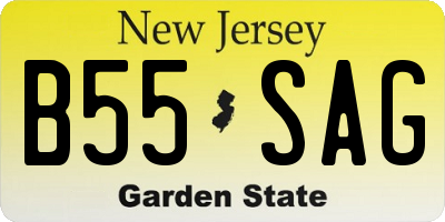 NJ license plate B55SAG
