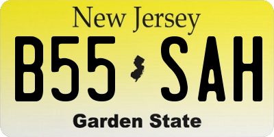 NJ license plate B55SAH
