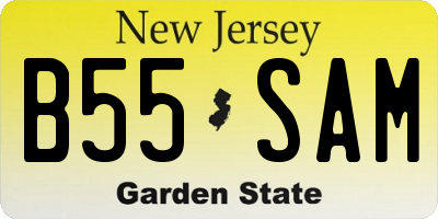 NJ license plate B55SAM