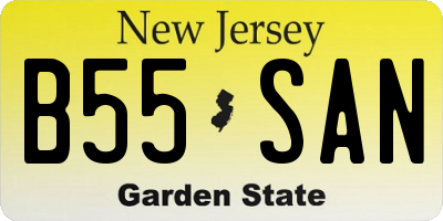 NJ license plate B55SAN