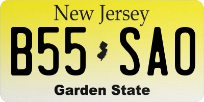 NJ license plate B55SAO