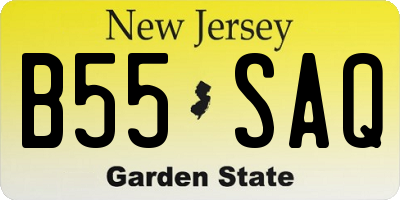 NJ license plate B55SAQ