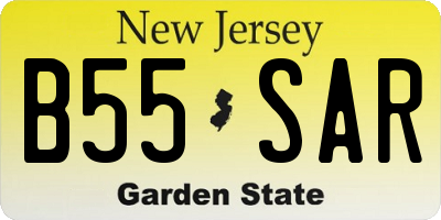 NJ license plate B55SAR