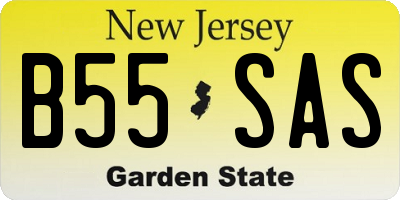 NJ license plate B55SAS