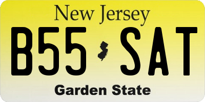 NJ license plate B55SAT