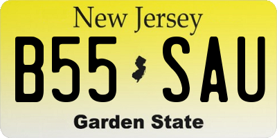 NJ license plate B55SAU