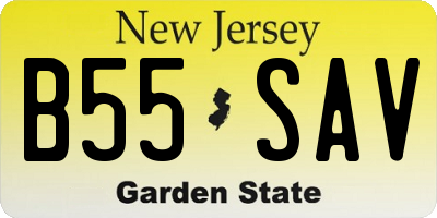 NJ license plate B55SAV