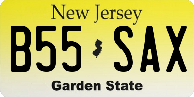 NJ license plate B55SAX