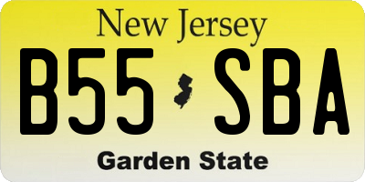 NJ license plate B55SBA
