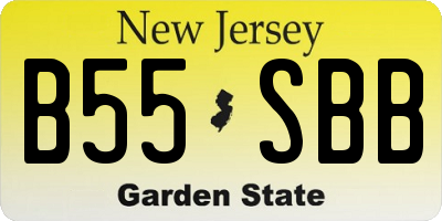 NJ license plate B55SBB