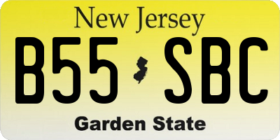 NJ license plate B55SBC