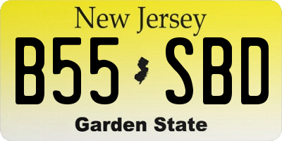 NJ license plate B55SBD