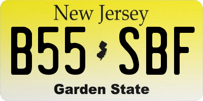 NJ license plate B55SBF