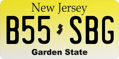 NJ license plate B55SBG