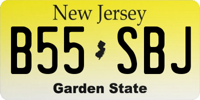 NJ license plate B55SBJ