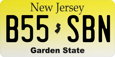 NJ license plate B55SBN