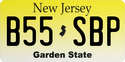NJ license plate B55SBP