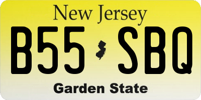 NJ license plate B55SBQ