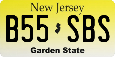 NJ license plate B55SBS