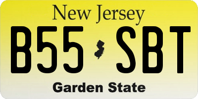 NJ license plate B55SBT
