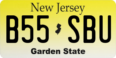 NJ license plate B55SBU