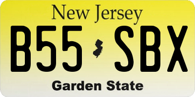 NJ license plate B55SBX