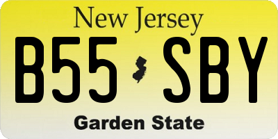 NJ license plate B55SBY