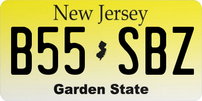 NJ license plate B55SBZ