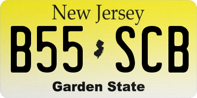 NJ license plate B55SCB