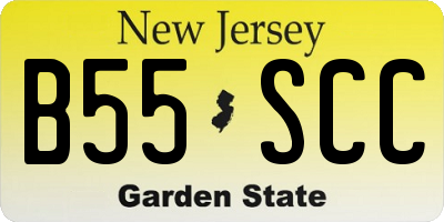 NJ license plate B55SCC
