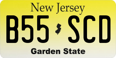 NJ license plate B55SCD