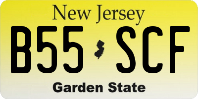 NJ license plate B55SCF