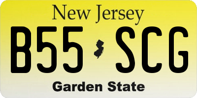 NJ license plate B55SCG