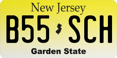 NJ license plate B55SCH