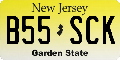 NJ license plate B55SCK