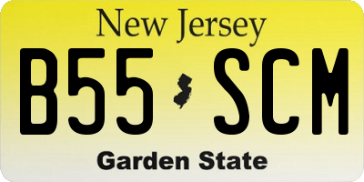 NJ license plate B55SCM