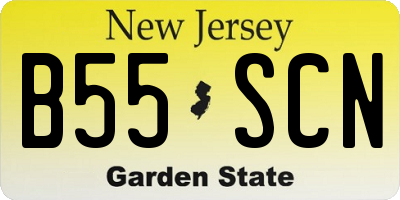 NJ license plate B55SCN